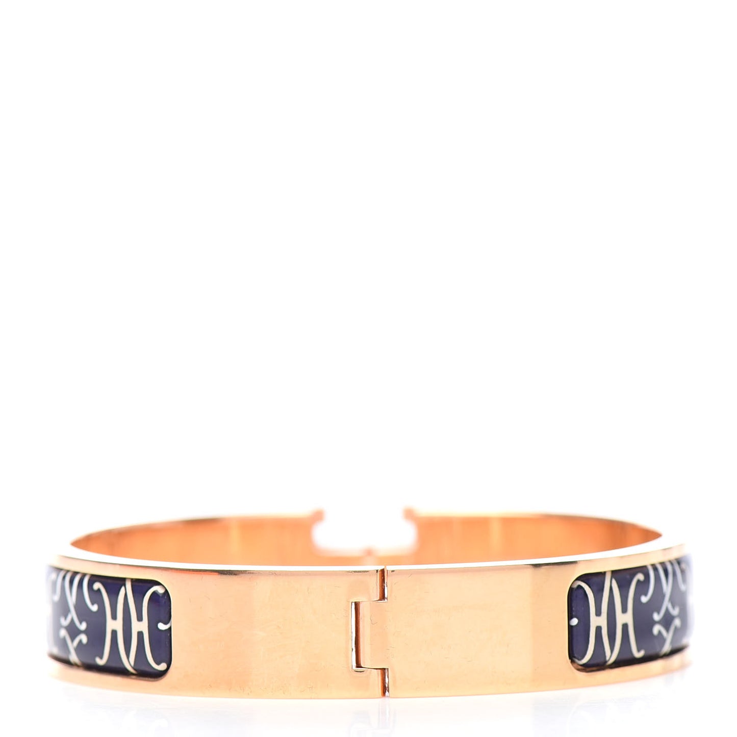 Enamel Narrow Print H Lift Clic Clac H Bracelet PM Beige Blue