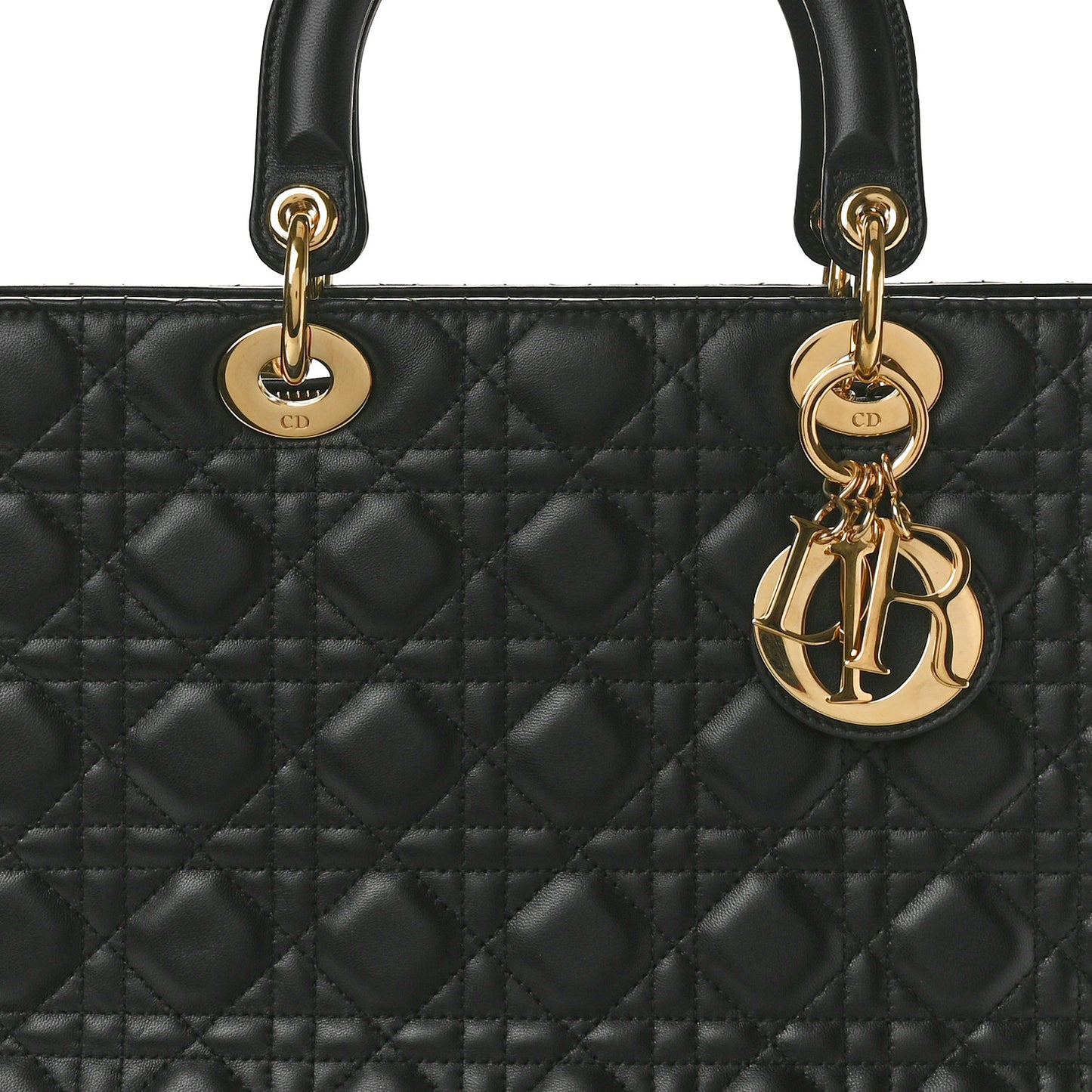 Lambskin Cannage Large Lady Dior Black