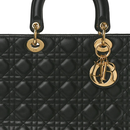 Christian Dior Lambskin Cannage Large Lady Dior Black 8 of 11