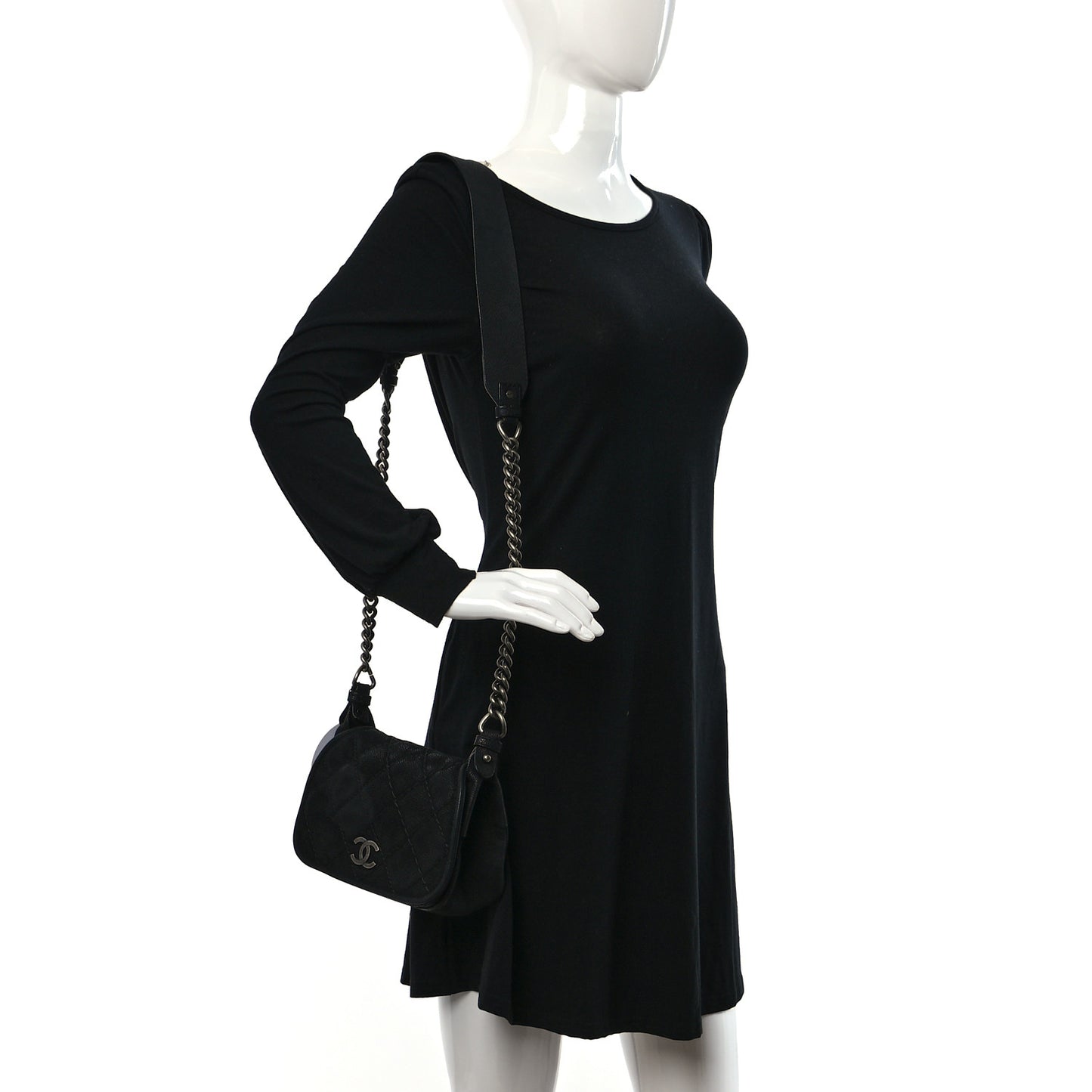 Bullskin Suede Small Highlander Messenger Flap Black