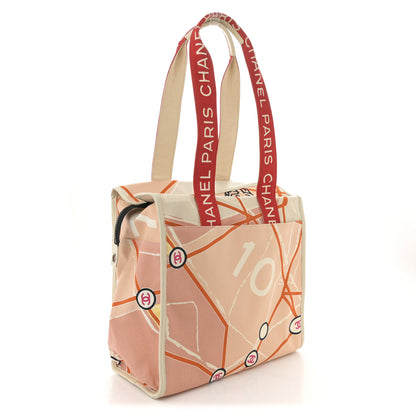 Chanel Canvas Printed Paris Map Tote Bag Red 3 of 14