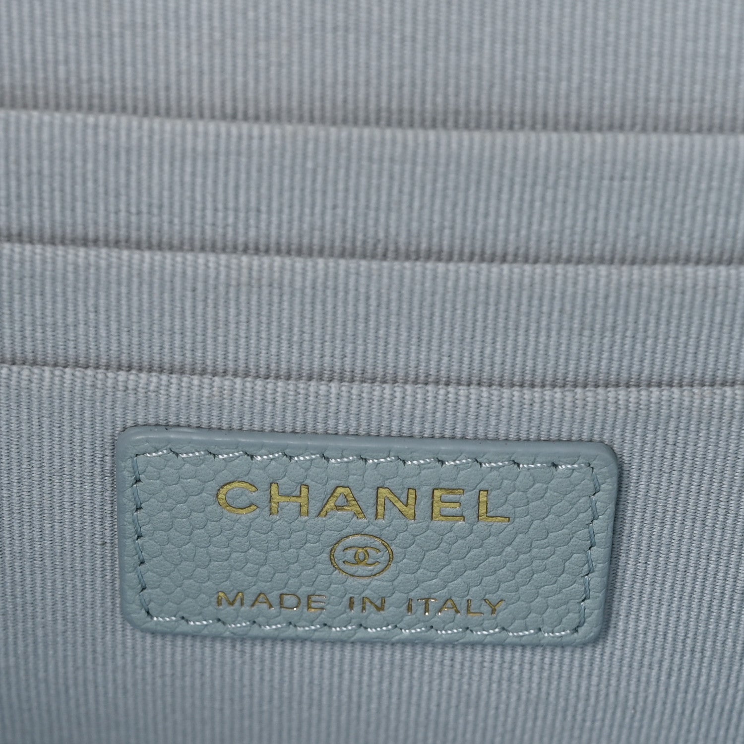 Chanel Caviar Quilted Small Tiny CC Vanity Case With Chain Light Blue Light Blue 7 of 12