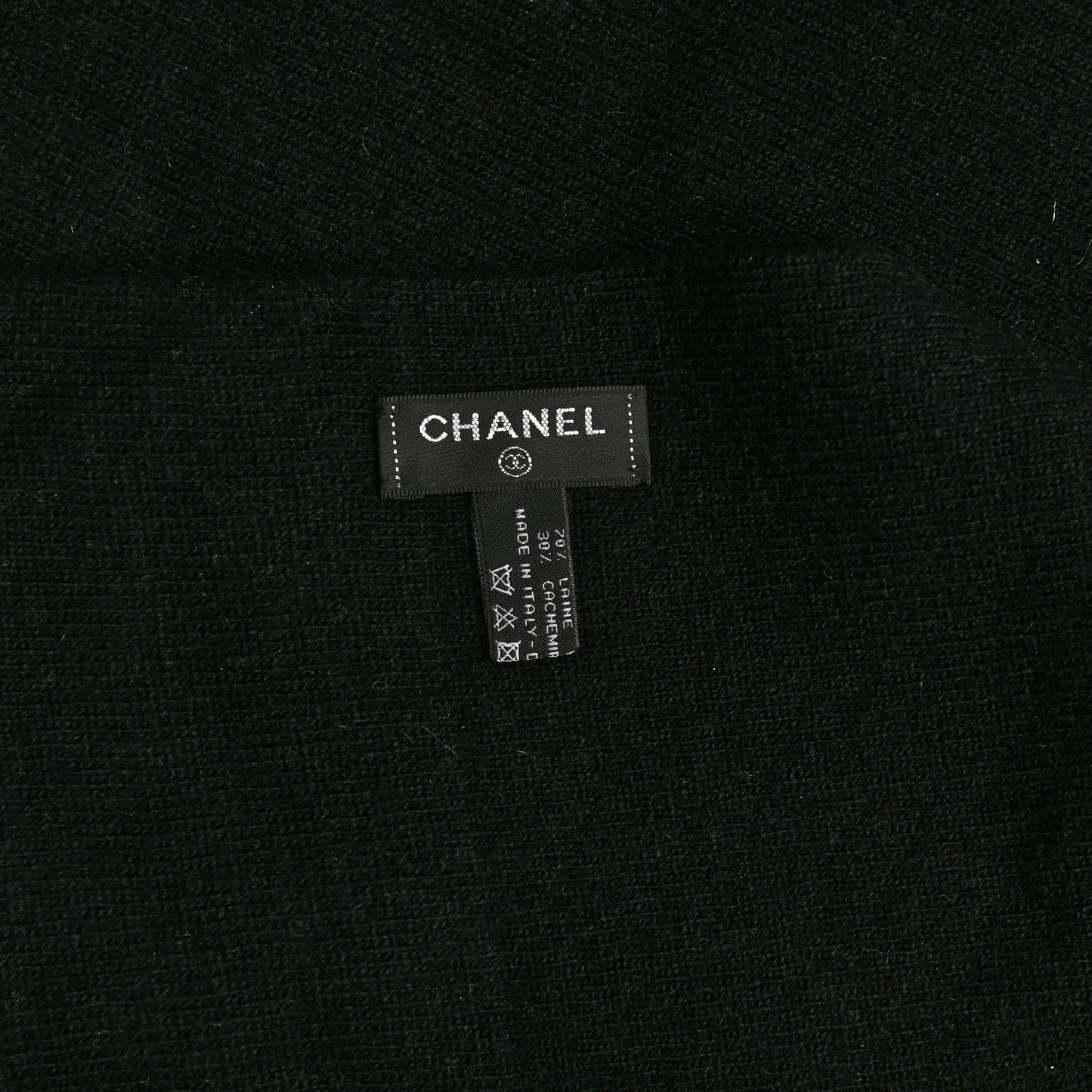 Wool Cashmere CC Scarf Black White