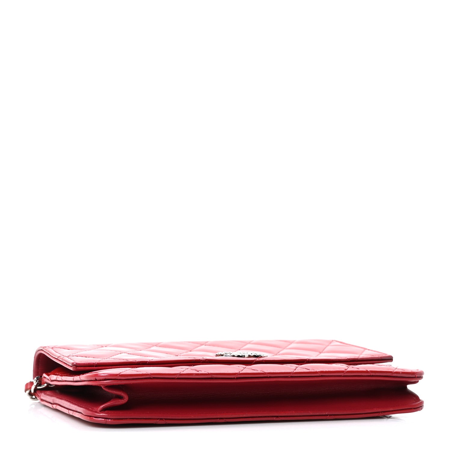 Chanel Patent Quilted Brilliant Wallet On Chain WOC Red 1860742 Chanel Patent Quilted Brilliant Wallet On Chain WOC Red 1860742