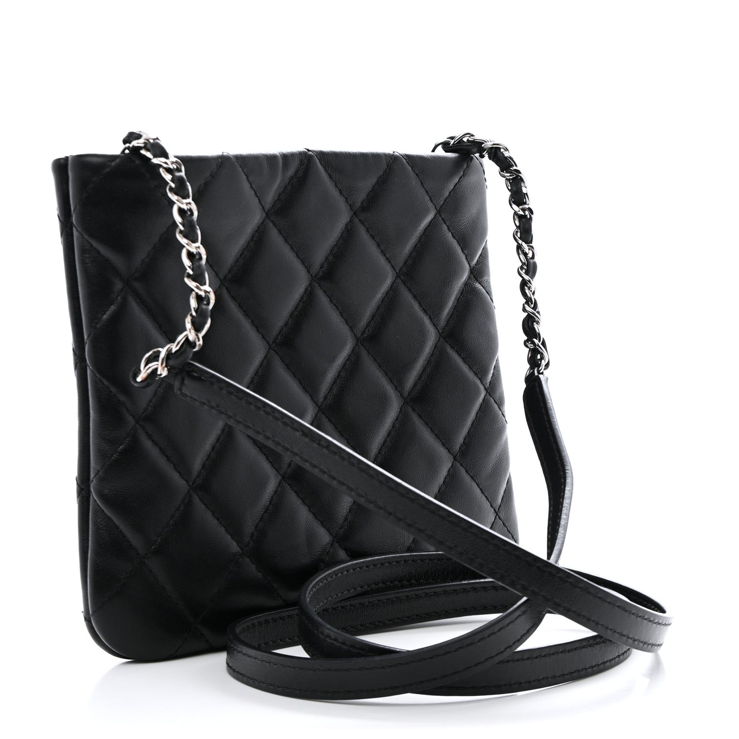 Lambskin Quilted Crossbody Bag Black