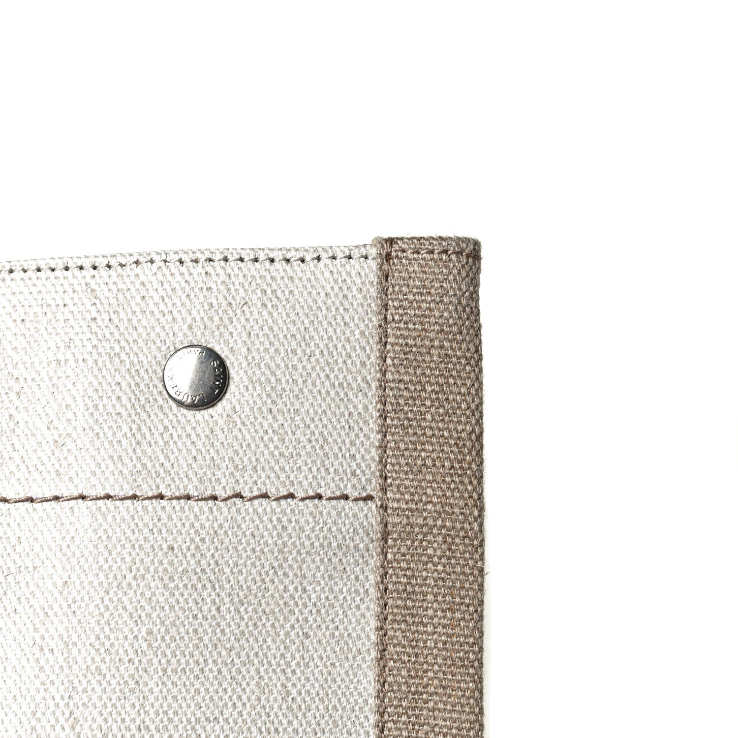 Saint Laurent Linen Calfskin Rive Gauche North South Tote Optic White 9 of 10