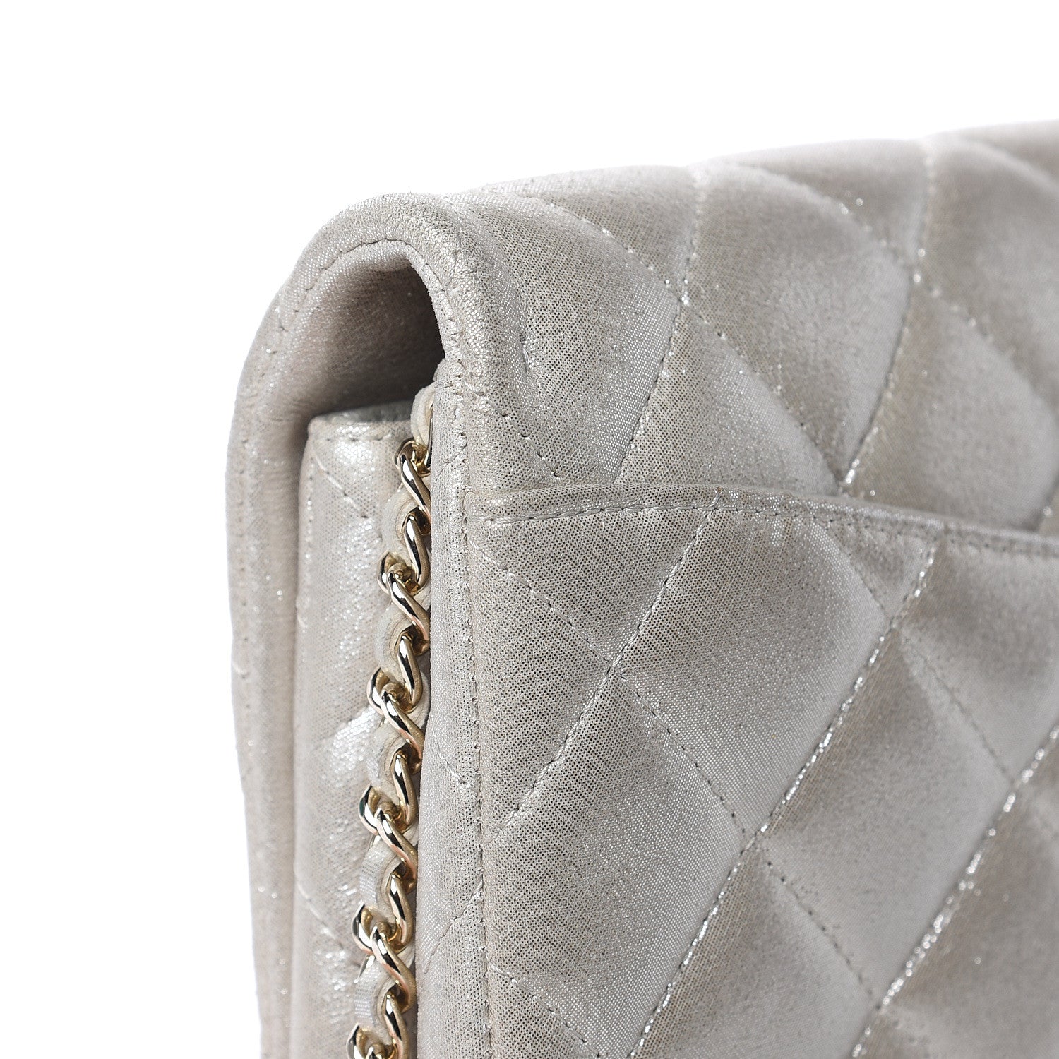 Chanel Metallic Lambskin Quilted Clutch With Chain Flap Gold 12 of 12