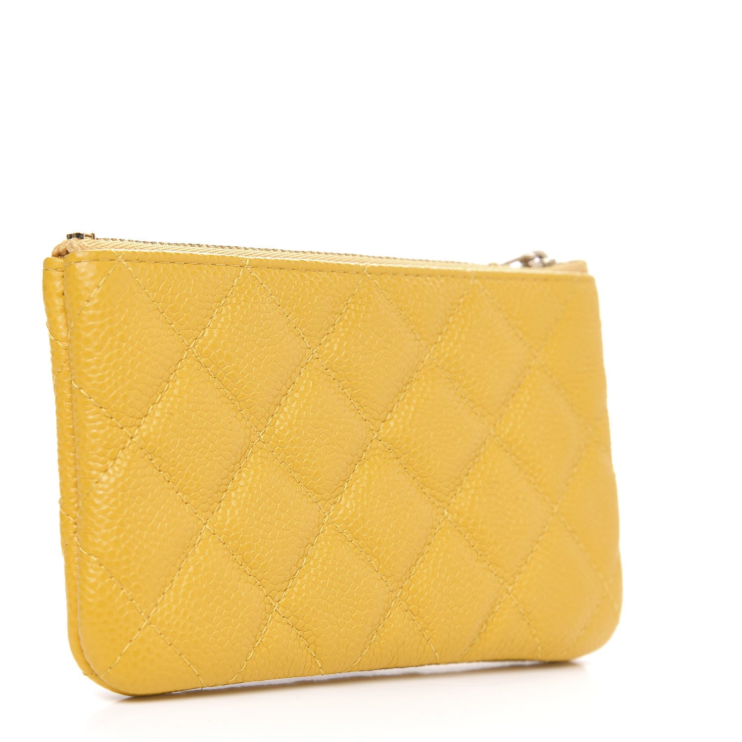 Chanel Caviar Quilted Small Cosmetic Case Yellow 3 of 8