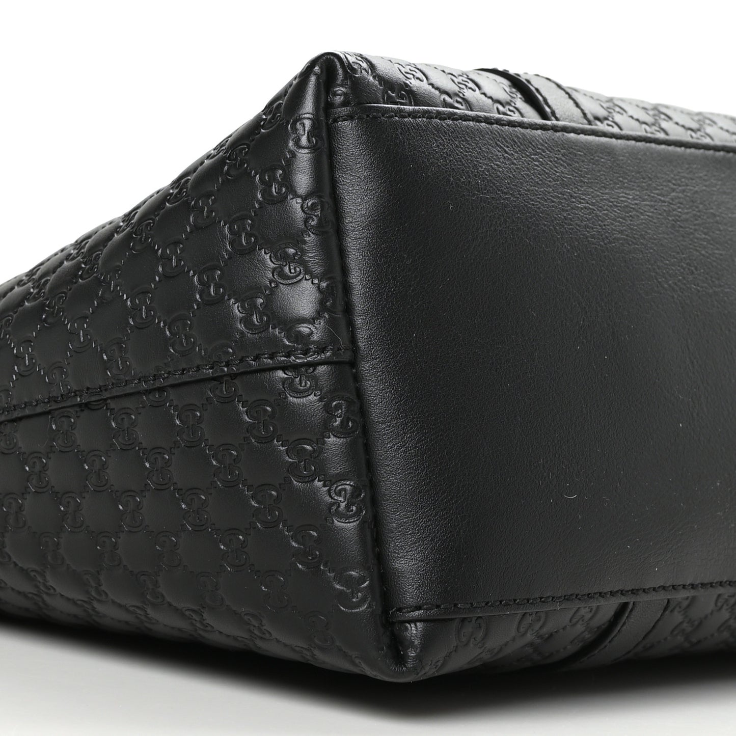 Soft Microguccissima Small Zippered Satchel Black