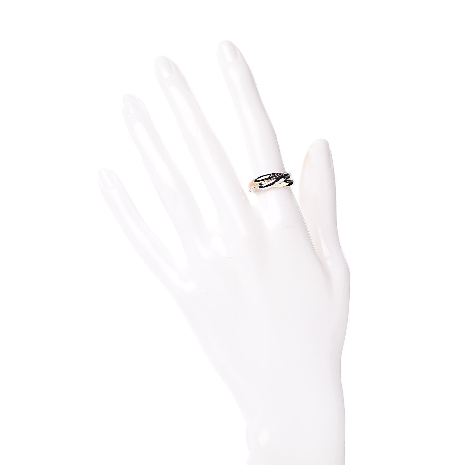 Cartier 18K Pink Yellow White Gold Small Trinity Ring 50 5.25 2 of 6