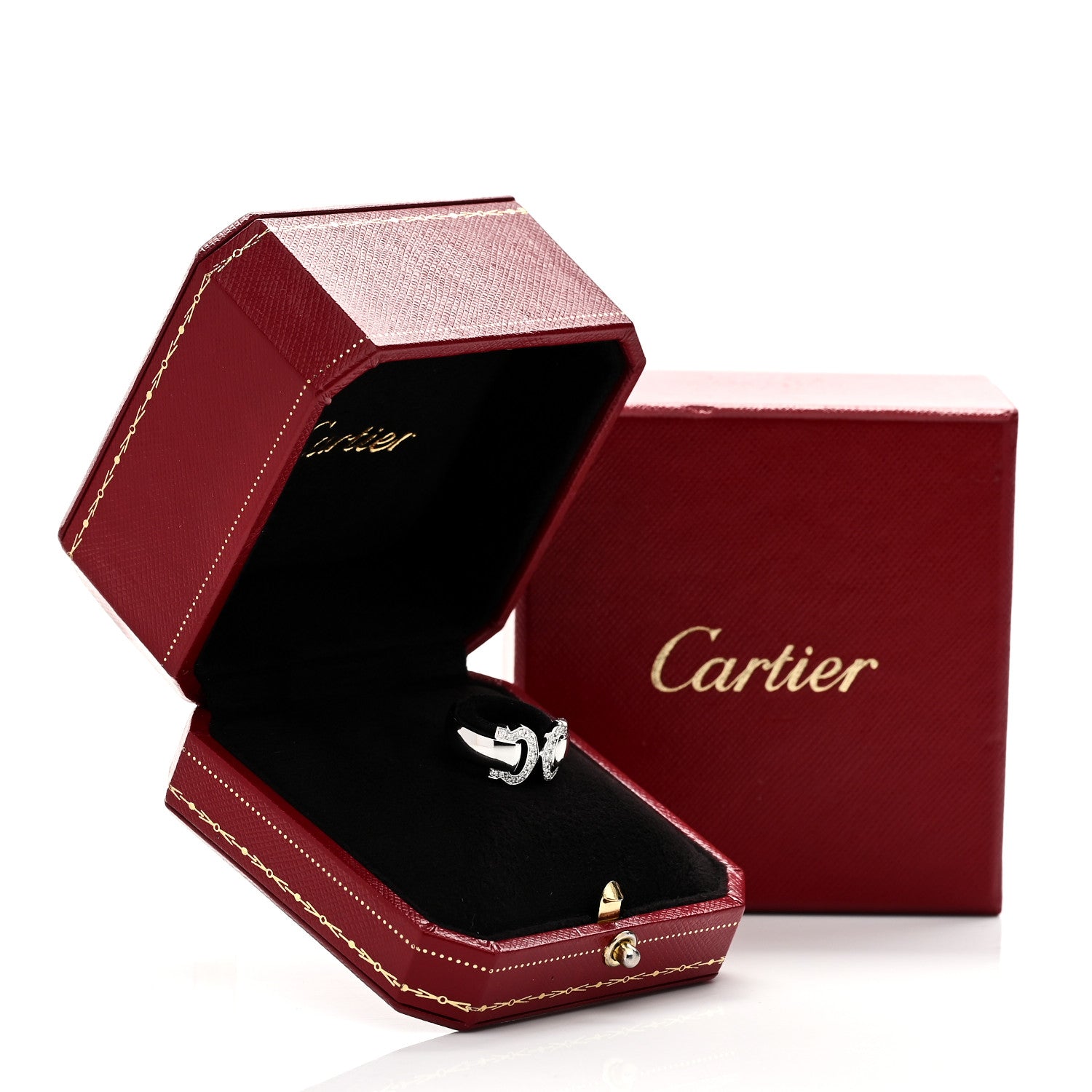 Cartier 18K White Gold Diamond C De Cartier Ring 48 4.5 5 of 5