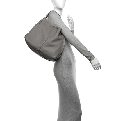 Bottega Veneta Cervo Lavato Deerskin Hobo Light Grey 2 of 13