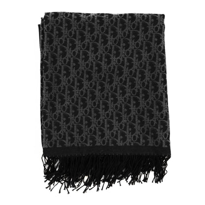 Christian Dior Wool Oblique Throw Blanket Black 1 of 3