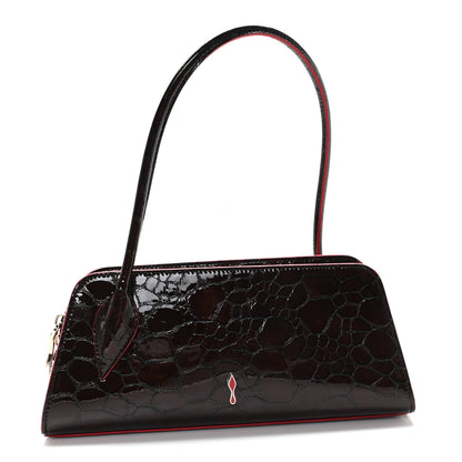 Christian Louboutin Calfskin Crocodile Embossed Pony Hair Leopard Print Eloise Top Handle Bag Brown 1 of 9