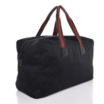 Gucci GG Monogram Web Large Collapsible Carry On Duffle Bag Black 3 of 7