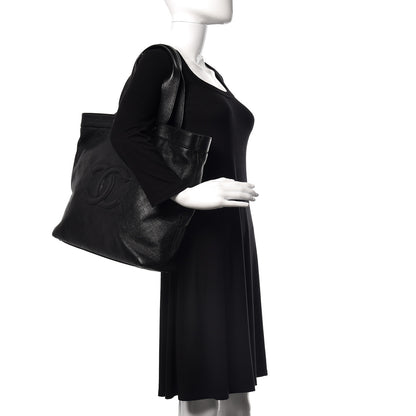 Chanel Goatskin Perforated Large CC Tote Black 2 of 10