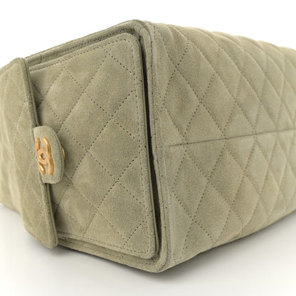 Chanel Suede Quilted Medium Chanel 25 Handbag Khaki 9 of 10