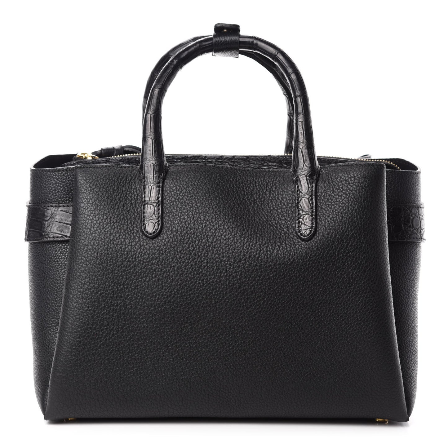 Calfskin Crocodile Cristie Satchel Black