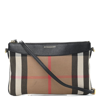 Burberry House Check Derby Peyton Crossbody Clutch Bag Black 1 of 14