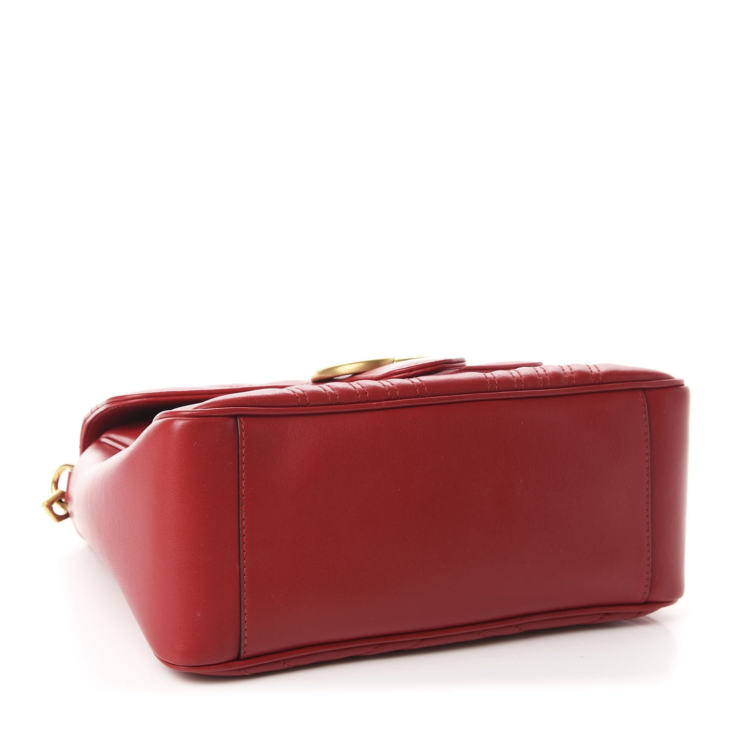 Calfskin Matelasse Small GG Marmont Top Handle Shoulder Bag Hibiscus Red