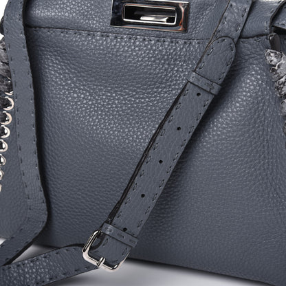 Fendi Cuoio Romano Selleria Elaphe Lace Up Medium Peekaboo Iconic Satchel Tempesta 16 of 16