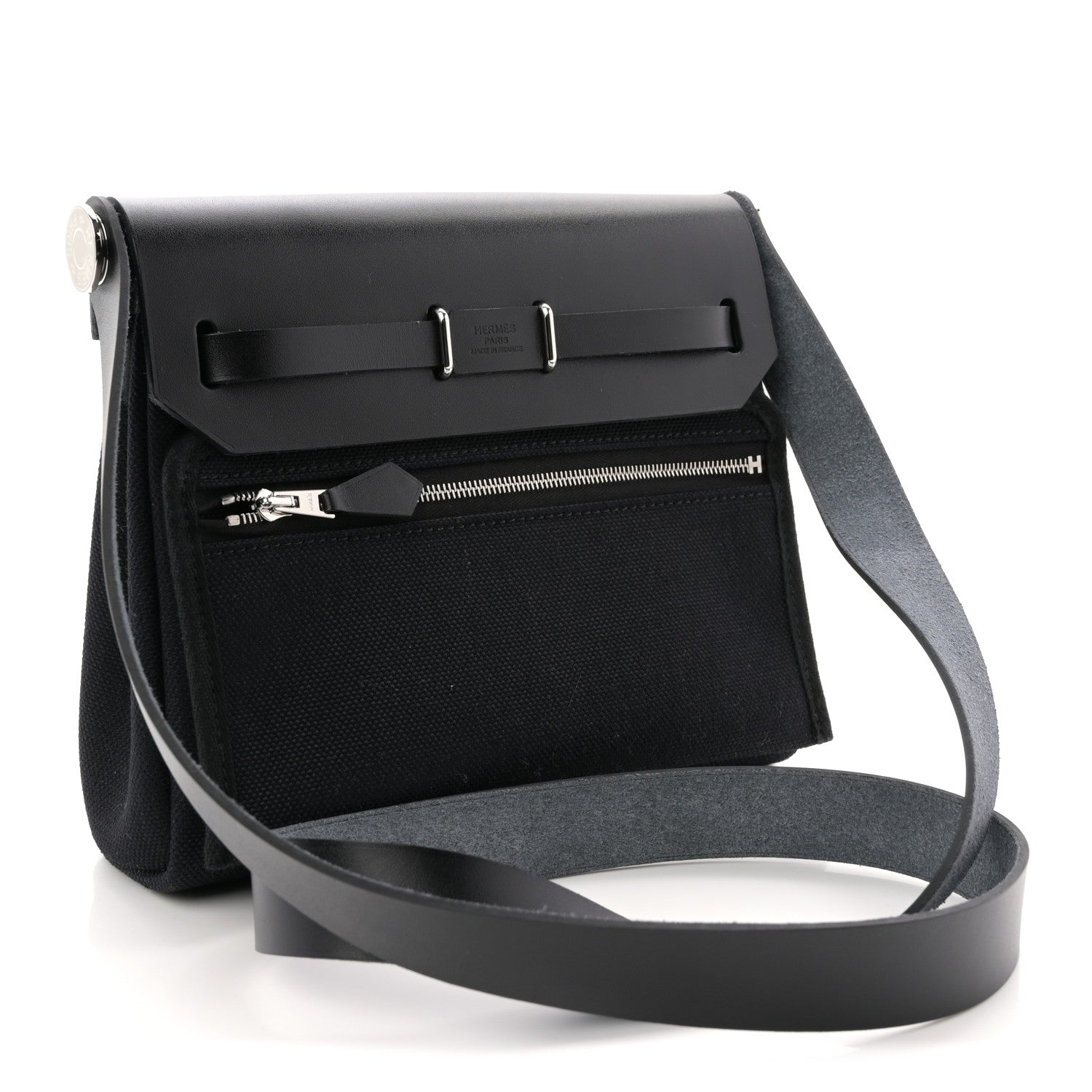Hermes Military Toile Vache Hunter Herbag Zip Retourne 20 Black 3 of 11