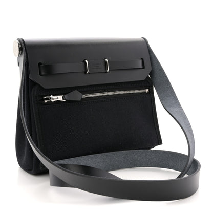 Hermes Military Toile Vache Hunter Herbag Zip Retourne 20 Black 3 of 11