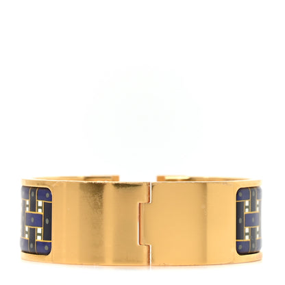 Hermes Enamel Print Son Du H Wide Clic Clac H Bracelet GM Marine Classique 3 of 4