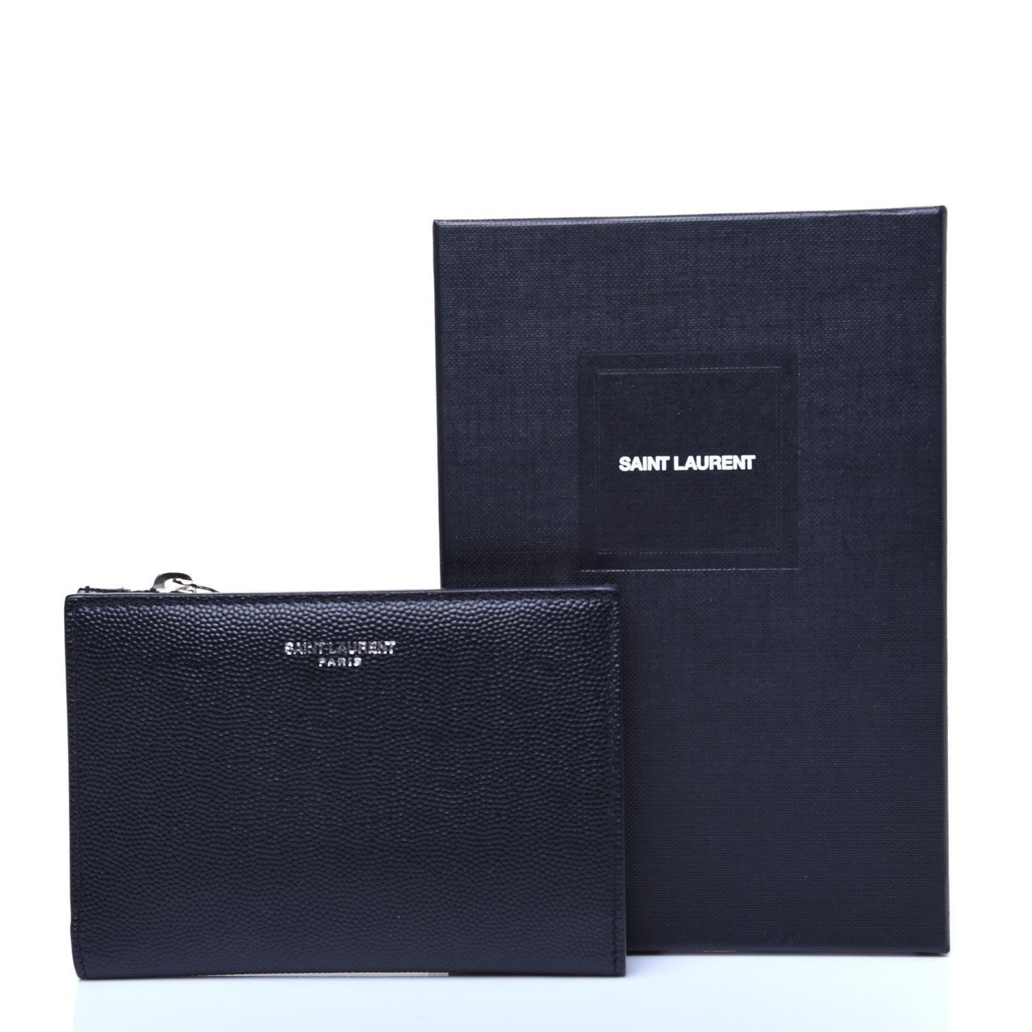 Saint Laurent Grain De Poudre Zipped Card Case Black 10 of 10