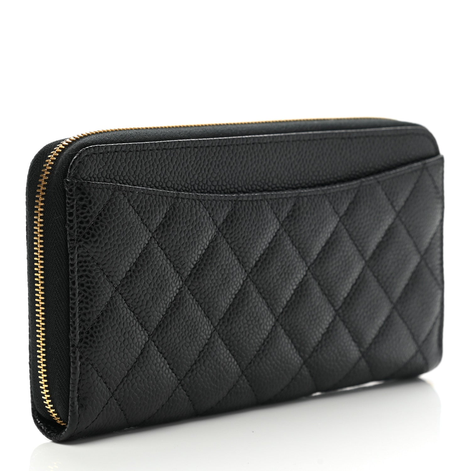 Chanel Caviar Quilted Large Gusset Zip Around Wallet Black 3 of 9