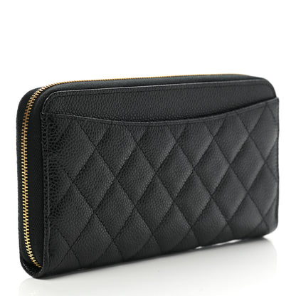 Chanel Caviar Quilted Large Gusset Zip Around Wallet Black 3 of 9