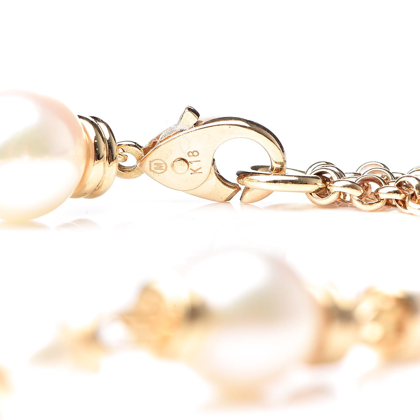 18K Yellow Gold Akoya Pearl 5-8mm Chain Bracelet