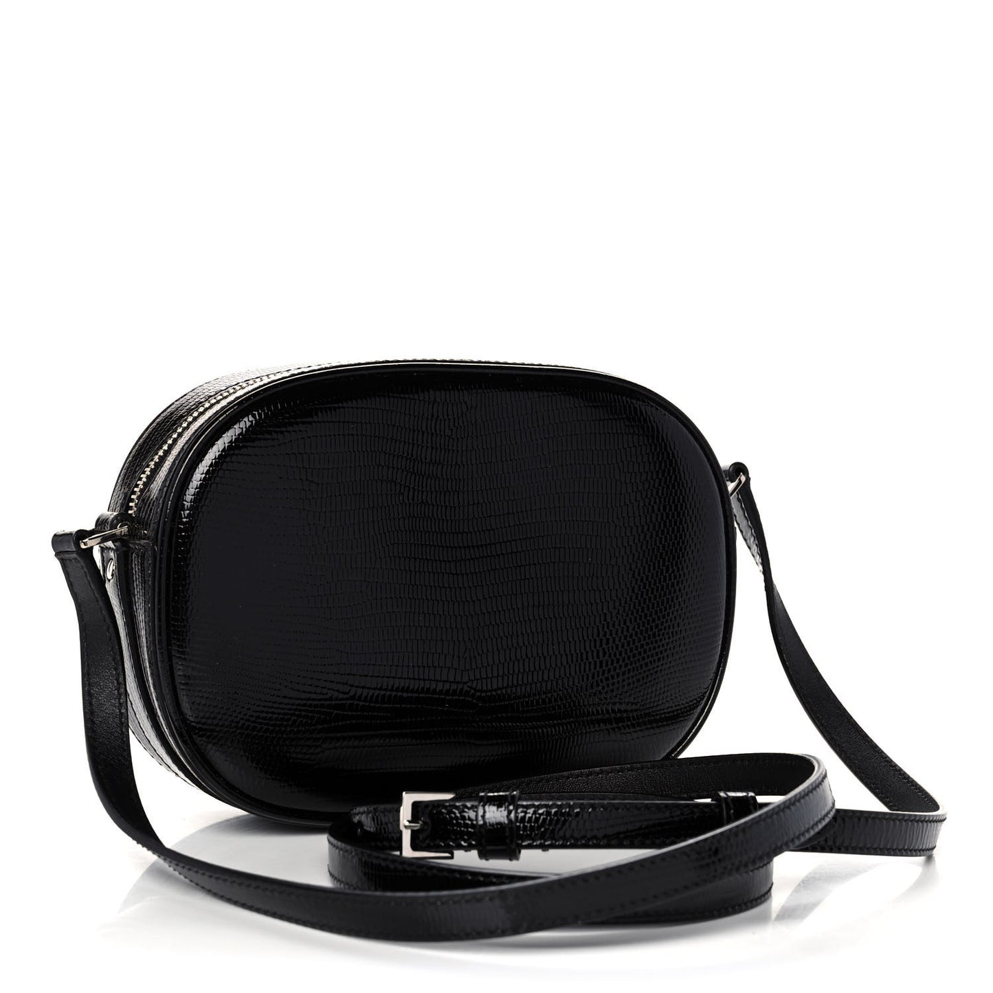 Calfskin Lizard Embossed Le 61 Camera Bag Black