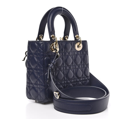 Christian Dior Lambskin Cannage Small Lucky Badges My Lady Dior Navy 3 of 11