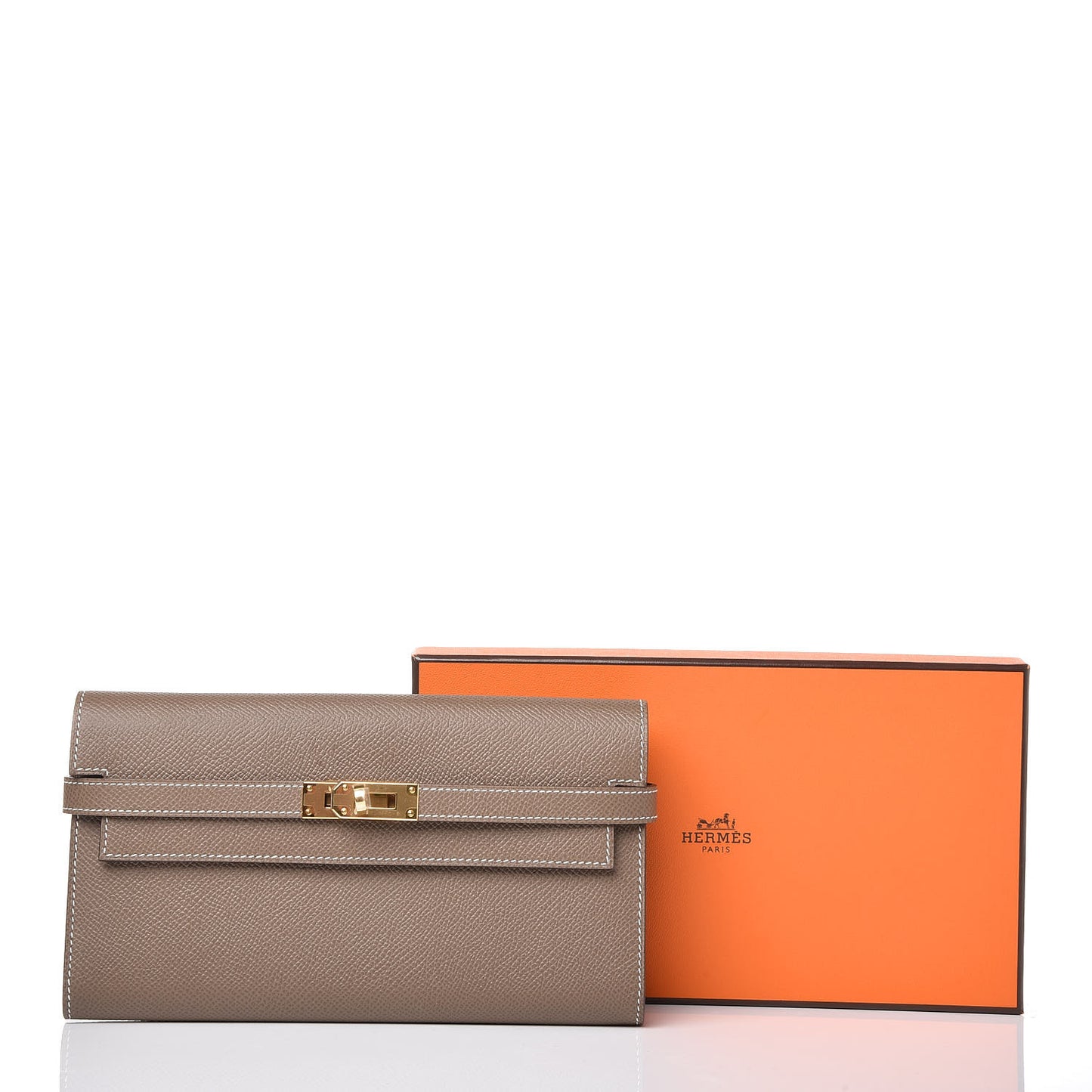 Epsom Kelly Longue Wallet Etoupe