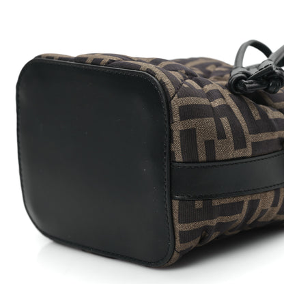 Fendi Silk Vitello King FF 1974 Quilted Mini Mon Tresor Bucket Bag Tobacco Moro 9 of 10
