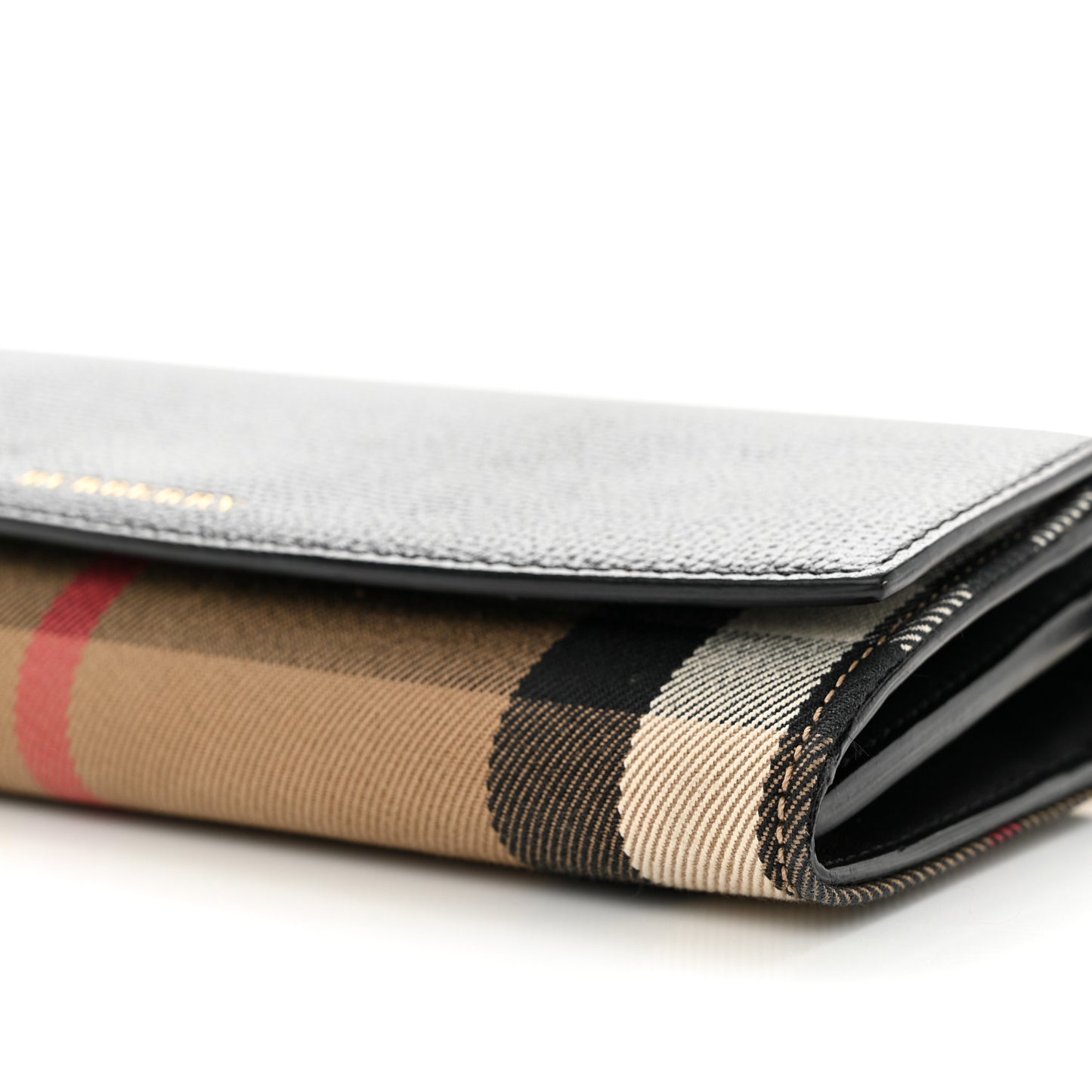 Derby Calfskin House Check Henley Wallet On Chain Black