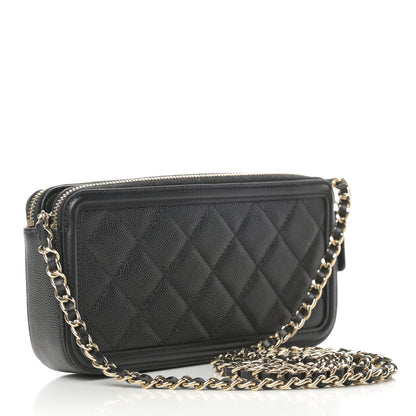 Chanel Caviar Quilted CC Filigree Clutch With Chain Black 3 of 15