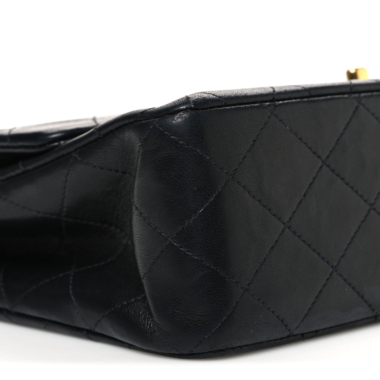 Lambskin Quilted Medium Double Flap Black