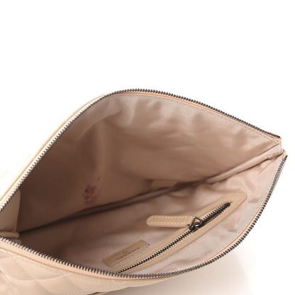Chanel Iridescent Lambskin Quilted Medium Cosmetic Case Beige 5 of 11