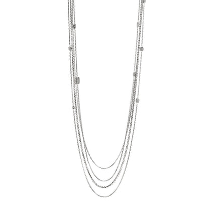 David Yurman Sterling Silver Diamond Confetti Station Necklace 1 of 3