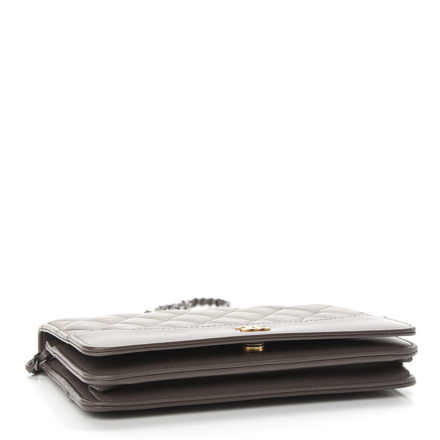 Chanel Aged Calfskin Quilted Gabrielle Wallet On Chain WOC Grey 4 of 12