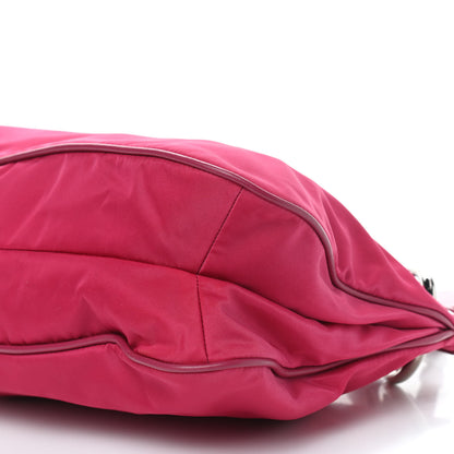 Prada Tessuto Nylon Soft Calfskin Shoulder Bag Ibisco 9 of 9