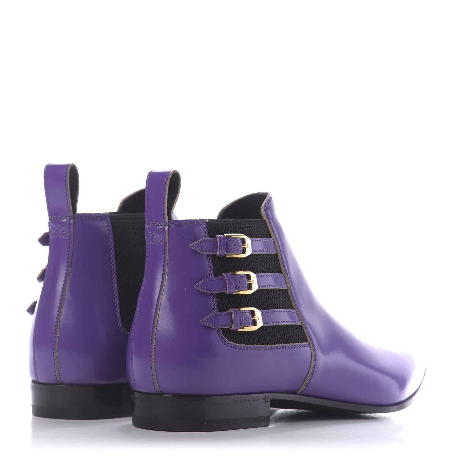 Gucci Cordovan Lux Mens Ankle Boots 10.5 Shine Purple Black 4 of 10