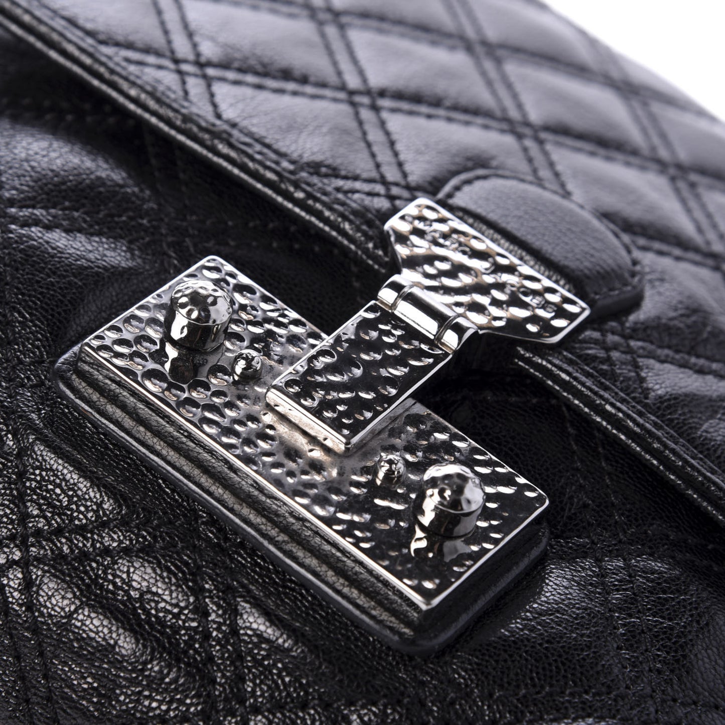 Lacquered Lambskin Baroque The Large Single Flap Black