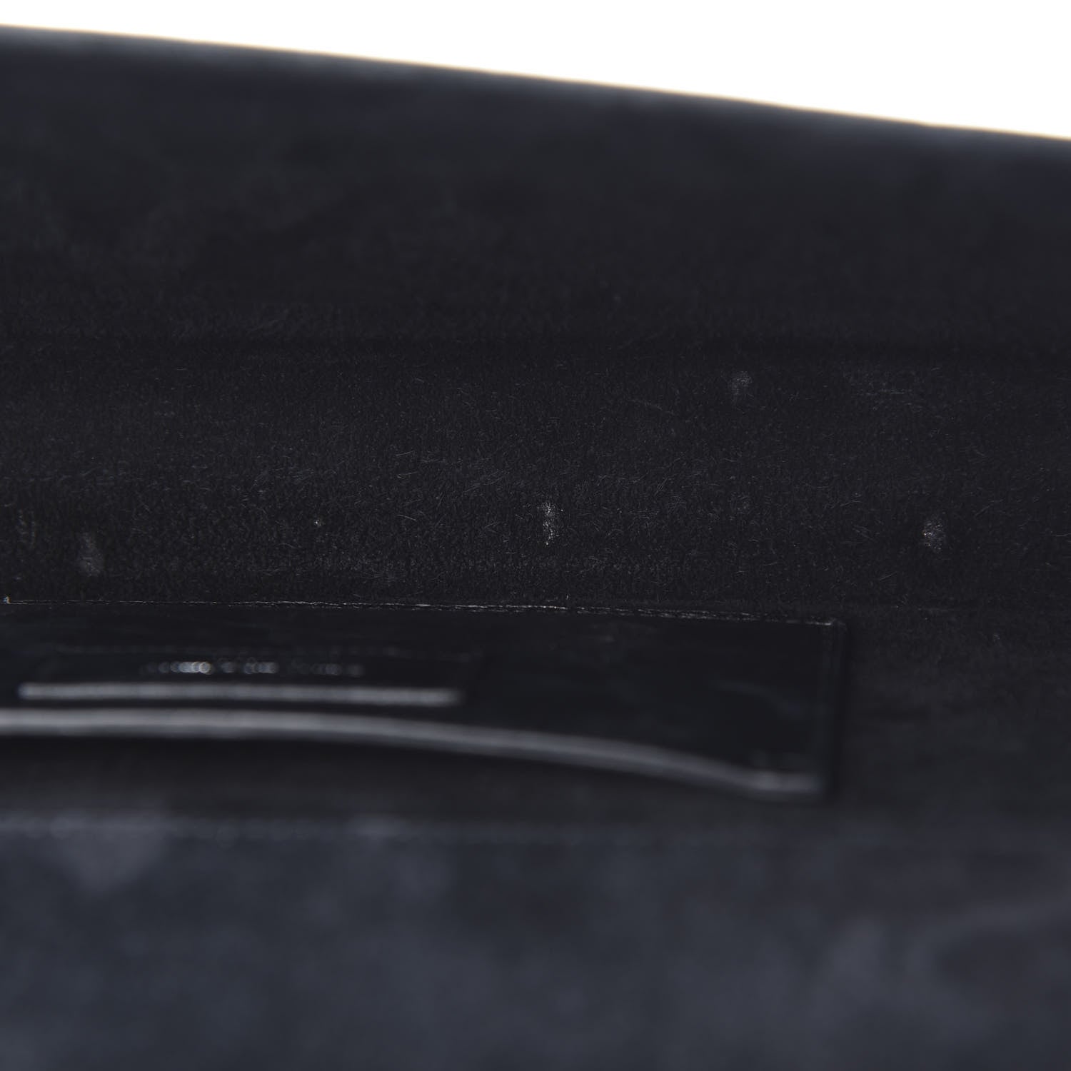 Saint Laurent Calfskin Crocodile Embossed Classic Monogram Tassel Clutch Black 9 of 11