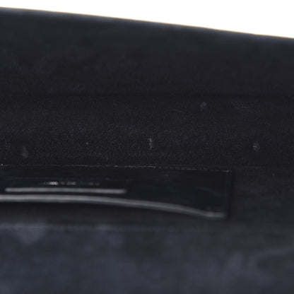Saint Laurent Calfskin Crocodile Embossed Classic Monogram Tassel Clutch Black 9 of 11
