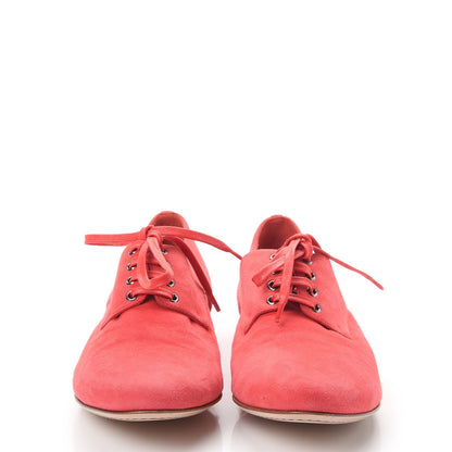 Miu Miu Suede Lace Up Oxford Flats 37 Coral 2 of 11