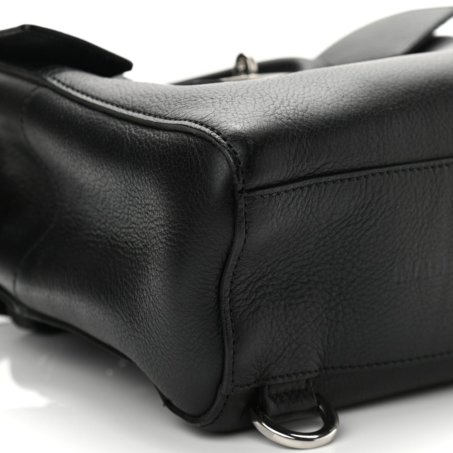 Natural Leather Mini Cara Delevingne Convertible Satchel Black