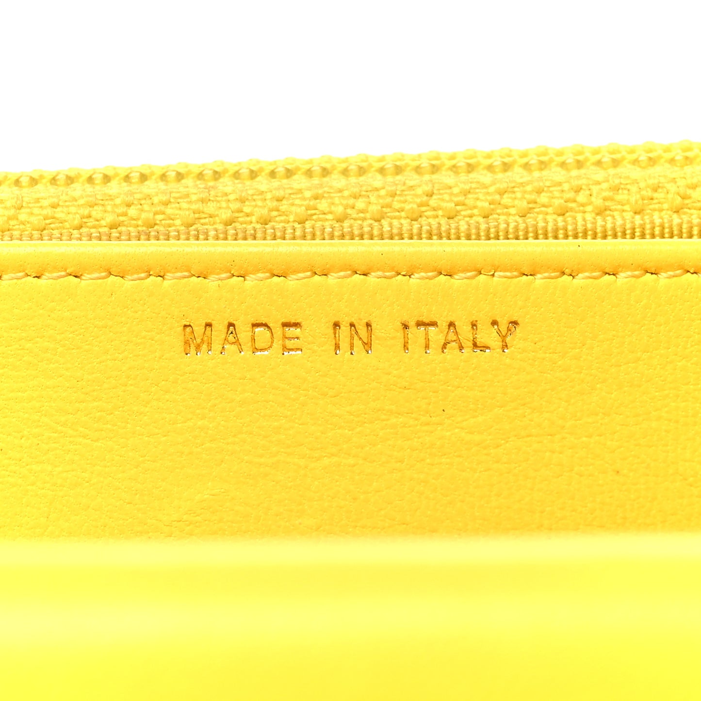 Lambskin Quilted Wallet on Chain WOC Yellow